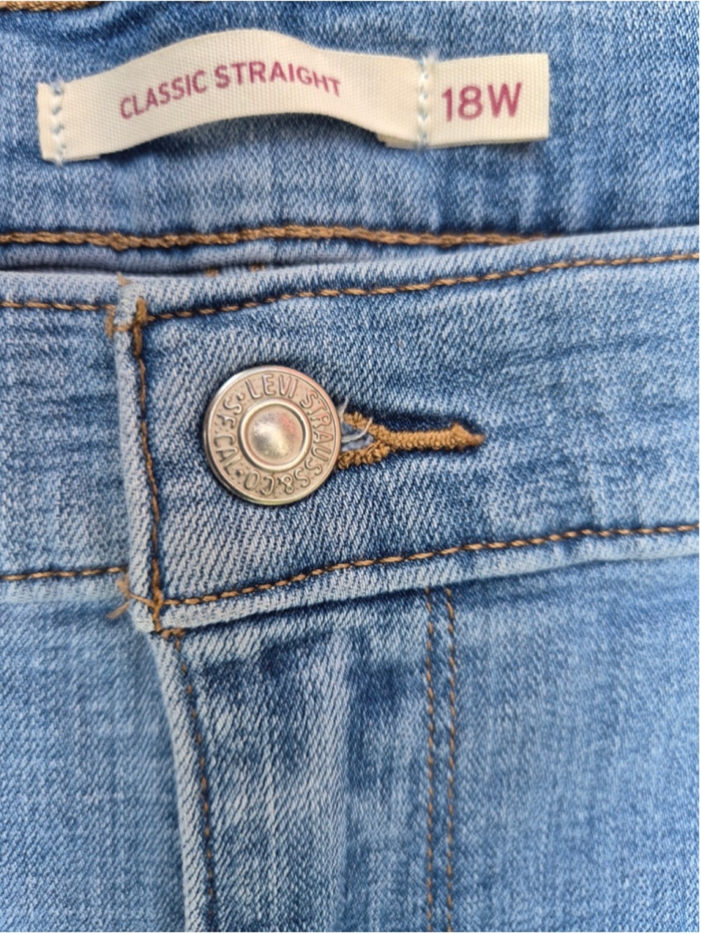 Womens Levi's Classic Straight Leg Jeans 18W - Picture 4 of 9